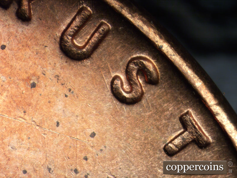 Die-stage A marker on 1947S•1MM•007 (1947 Repunched Mint Mark).