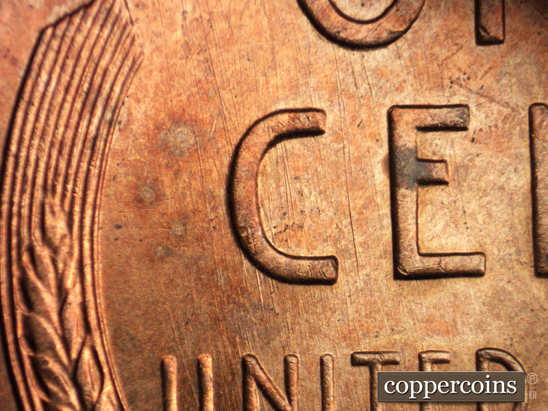 Die-stage A marker on 1947S•1MM•007 (1947 Repunched Mint Mark).
