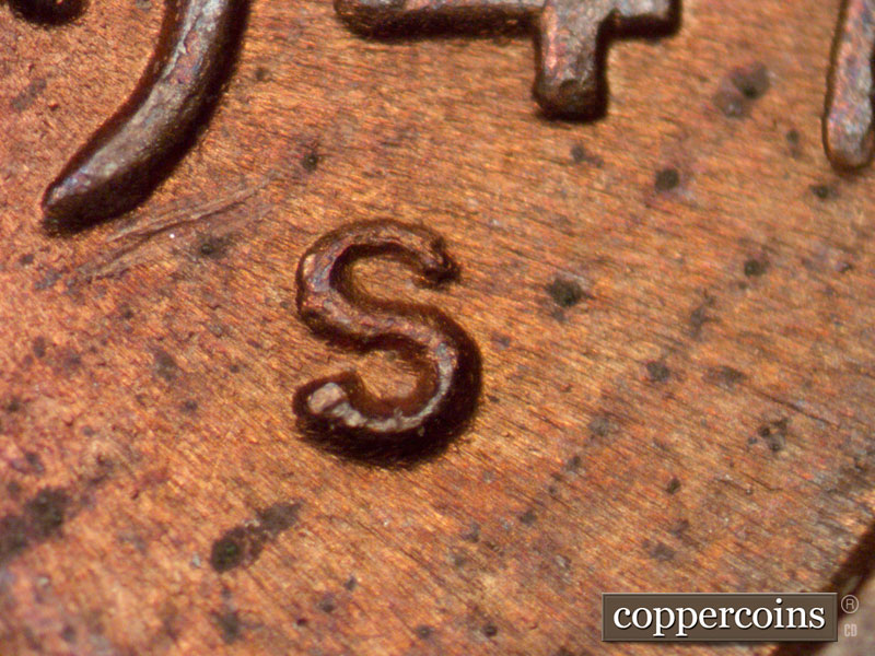 Die-stage C marker on 1947S•1MM•007 (1947 Repunched Mint Mark).