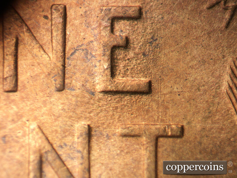 Die-stage B marker on 1947S•1MM•010 (1947 Repunched Mint Mark).