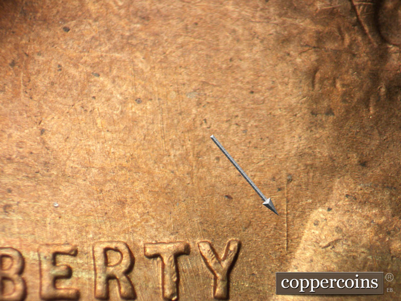 Die-stage B marker on 1947S•1MM•011 (1947 Repunched Mint Mark).