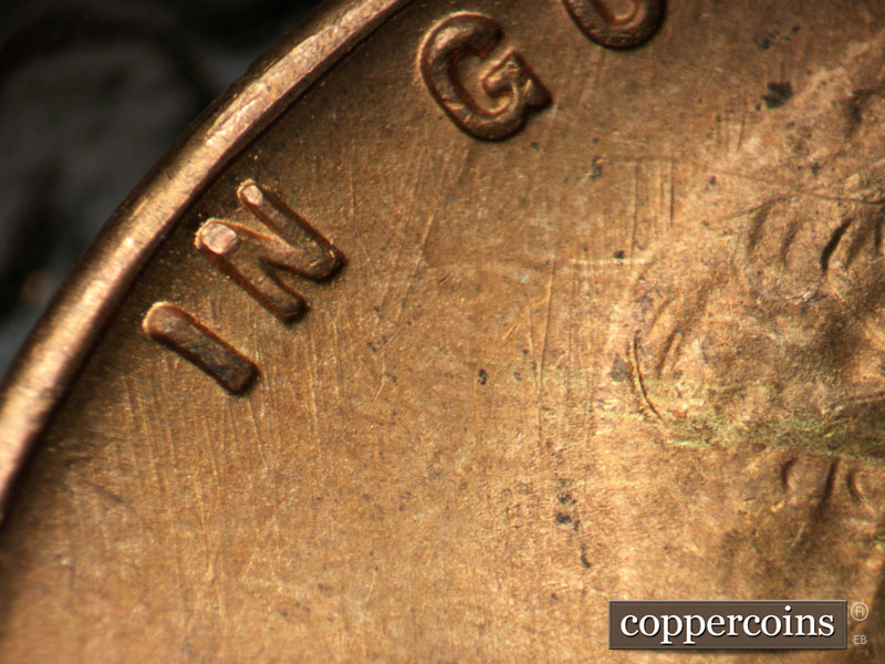 Die-stage B marker on 1947S•1MM•011 (1947 Repunched Mint Mark).