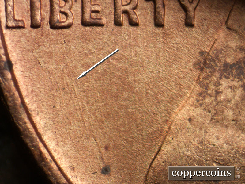 Die-stage B marker on 1947S•1MM•012 (1947 Repunched Mint Mark).