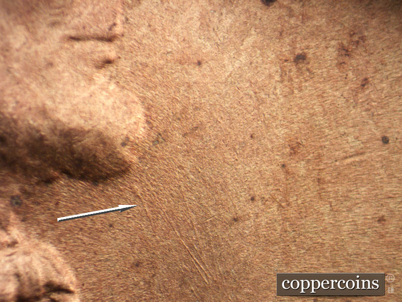 Die-stage B marker on 1947S•1MM•012 (1947 Repunched Mint Mark).