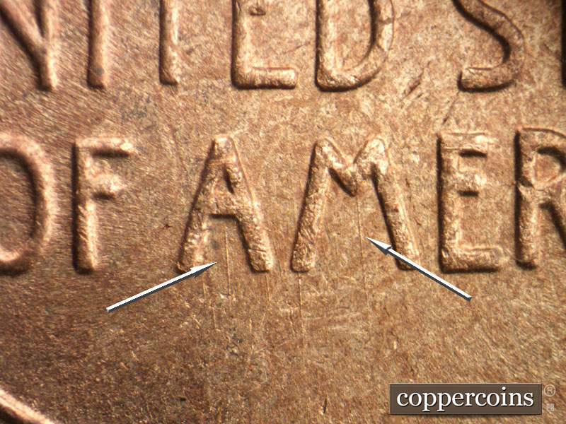 Die-stage B marker on 1947S•1MM•013 (1947 Repunched Mint Mark).