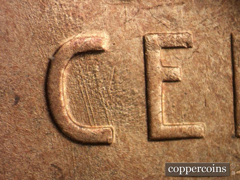 Die-stage B marker on 1947S•1MM•013 (1947 Repunched Mint Mark).