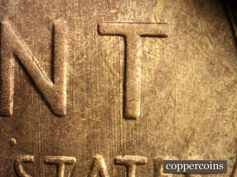 Die-stage B marker on 1947S•1MM•014 (1947 Repunched Mint Mark).
