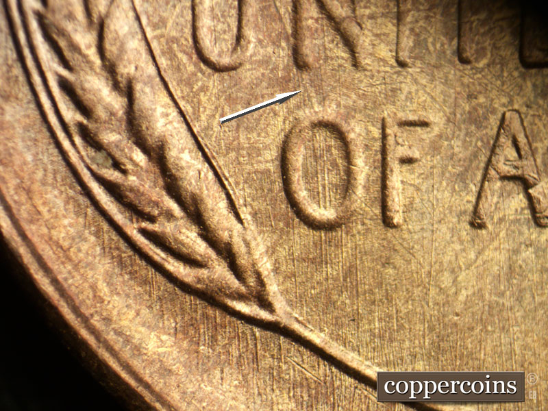 Die-stage B marker on 1947S•1MM•014 (1947 Repunched Mint Mark).