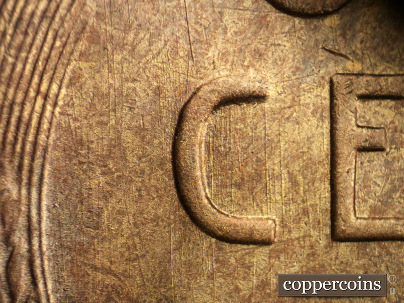 Die-stage B marker on 1947S•1MM•014 (1947 Repunched Mint Mark).