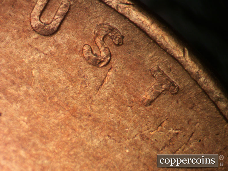 Die-stage C marker on 1947S•1MM•015 (1947 Repunched Mint Mark).