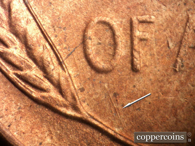 Die-stage C marker on 1947S•1MM•015 (1947 Repunched Mint Mark).