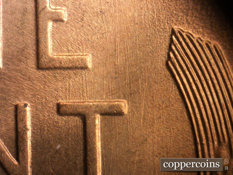 Die-stage B marker on 1947S•1MM•016 (1947 Repunched Mint Mark).