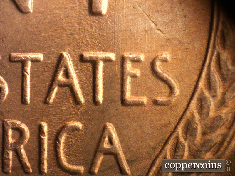 Die-stage B marker on 1947S•1MM•017 (1947 Repunched Mint Mark).