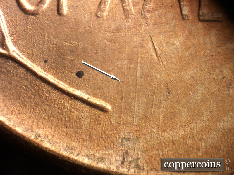 Die-stage B marker on 1947S•1MM•017 (1947 Repunched Mint Mark).