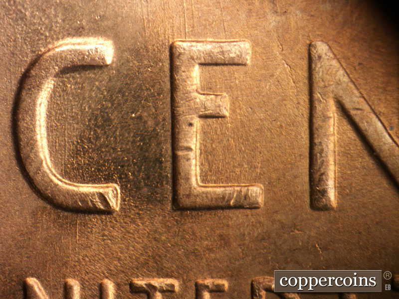 Die-stage B marker on 1947S•1MM•017 (1947 Repunched Mint Mark).
