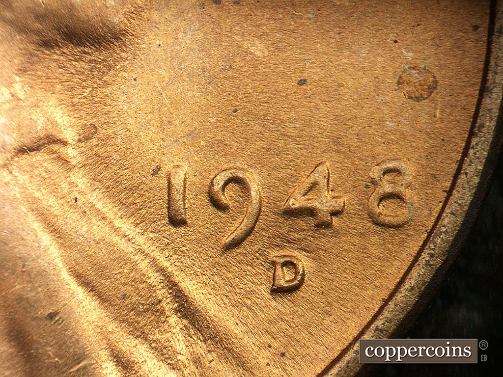 Die-stage C marker on 1948D•1DO•008 showing Date for reference.