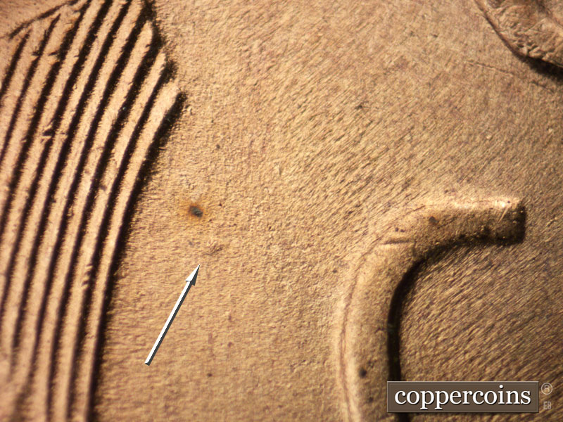 Die-stage C marker on 1948D•1MM•002 (1948 Repunched Mint Mark).