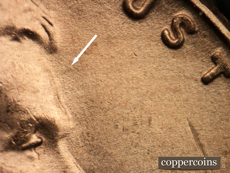 Die-stage C marker on 1948D•1MM•009 (1948 Repunched Mint Mark).