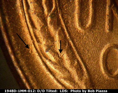 Die-stage C marker on 1948D•1MM•012 (1948 Repunched Mint Mark).