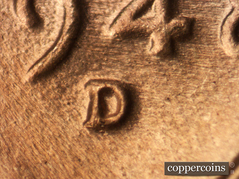 Die-stage C marker on 1948D•1MM•014 (1948 Repunched Mint Mark).