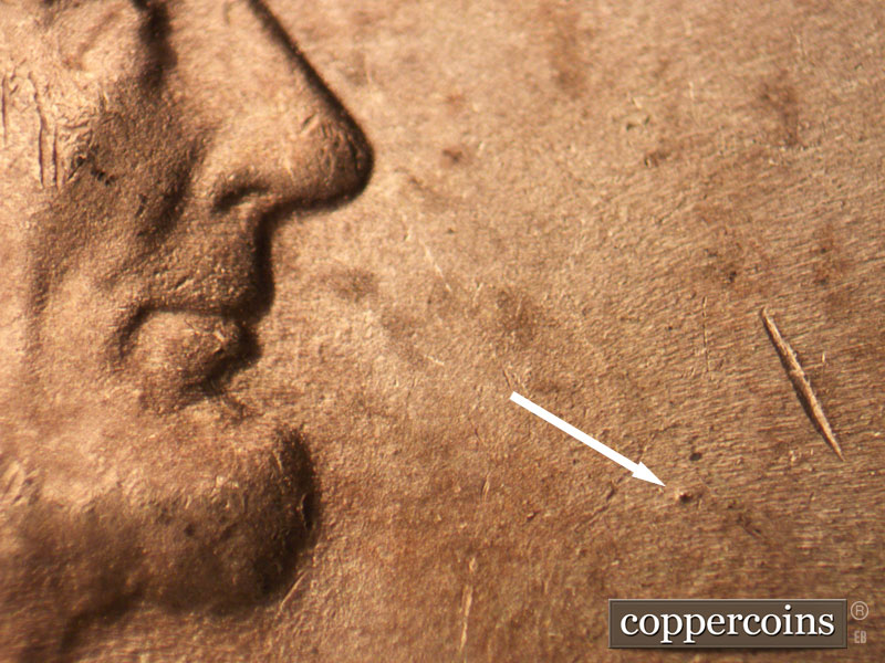 Die-stage C marker on 1948D•1MM•015 (1948 Repunched Mint Mark).