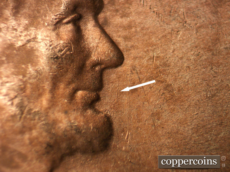 Die-stage C marker on 1948D•1MM•019 (1948 Repunched Mint Mark).
