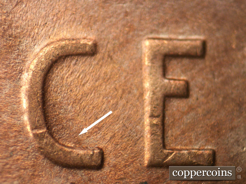 Die-stage C marker on 1948D•1MM•022 (1948 Repunched Mint Mark).