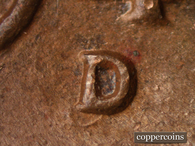 1948 Lincoln cent obverse, CopperCoins die 1948D•1MM•023.