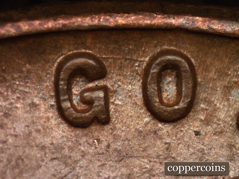 Die-stage B marker on 1948D•1MM•023 (1948 Repunched Mint Mark).