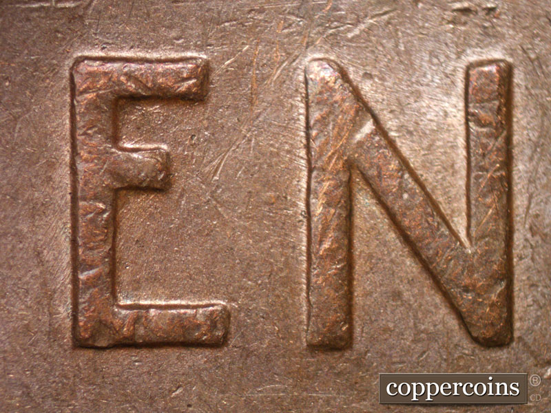 Die-stage B marker on 1948D•1MM•023 (1948 Repunched Mint Mark).