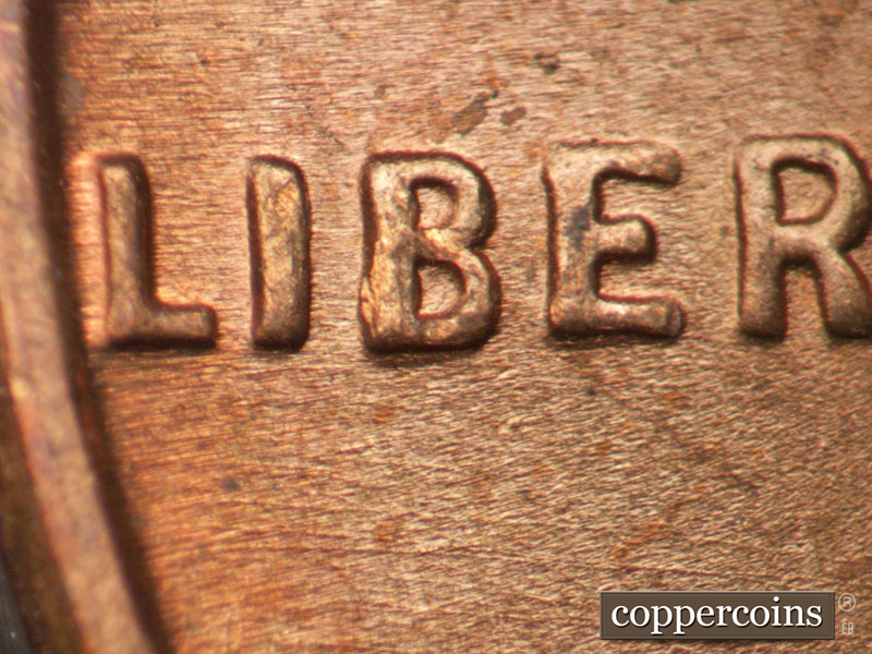 1948 Lincoln cent obverse, CopperCoins die 1948P•1DO•004.