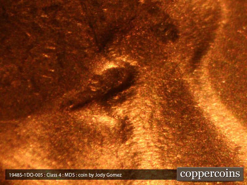 1948 Lincoln cent obverse, CopperCoins die 1948S•1DO•005.