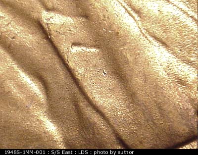 Die-stage C marker on 1948S•1MM•001 (1948 Repunched Mint Mark).