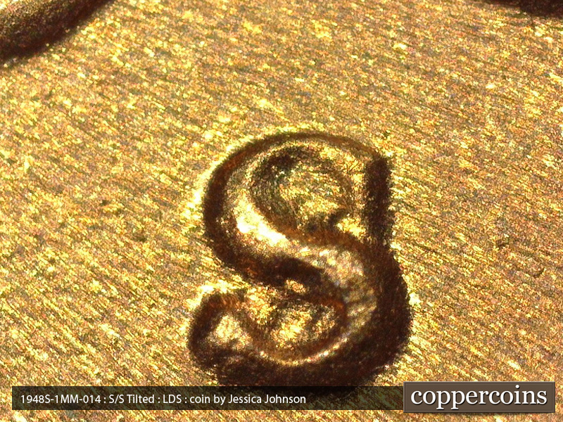 Die-stage C marker on 1948S•1MM•014 (1948 Repunched Mint Mark).