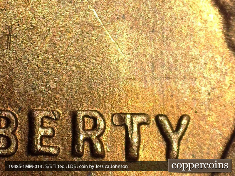 Die-stage C marker on 1948S•1MM•014 (1948 Repunched Mint Mark).