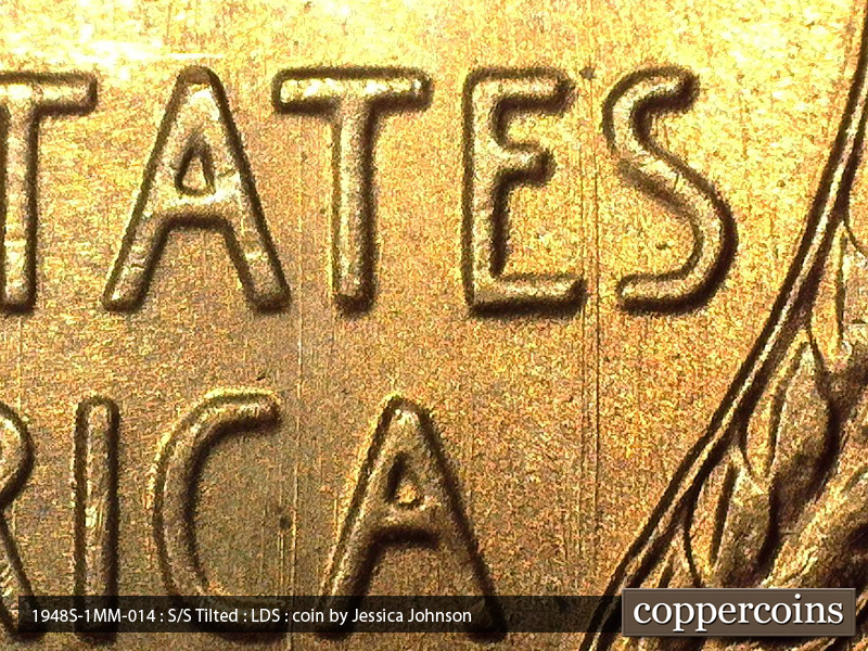 Die-stage C marker on 1948S•1MM•014 (1948 Repunched Mint Mark).