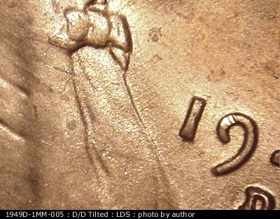 Die-stage C marker on 1949D•1MM•005 (1949 Repunched Mint Mark).