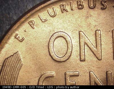 Die-stage C marker on 1949D•1MM•005 (1949 Repunched Mint Mark).