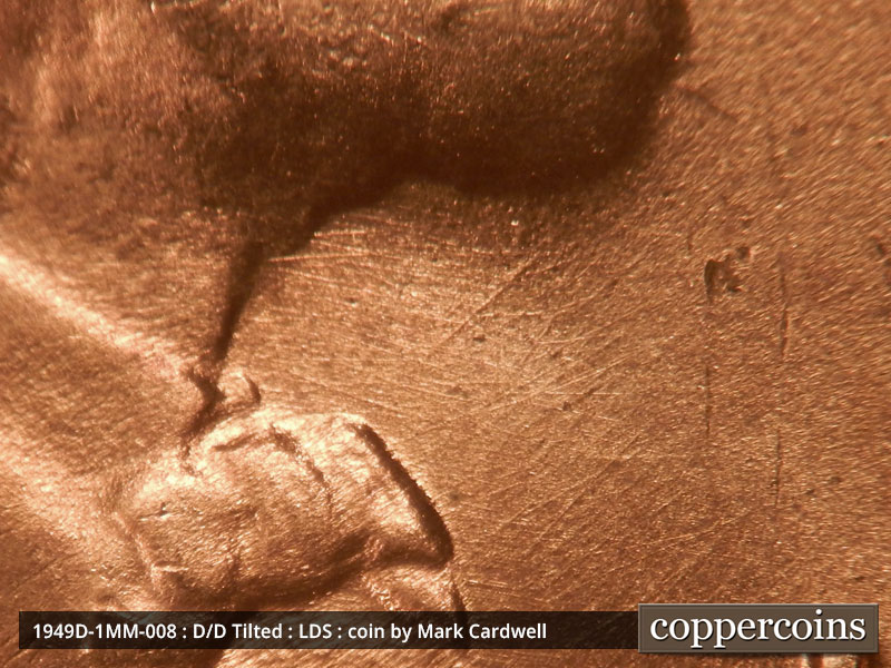 Die-stage C marker on 1949D•1MM•008 (1949 Repunched Mint Mark).