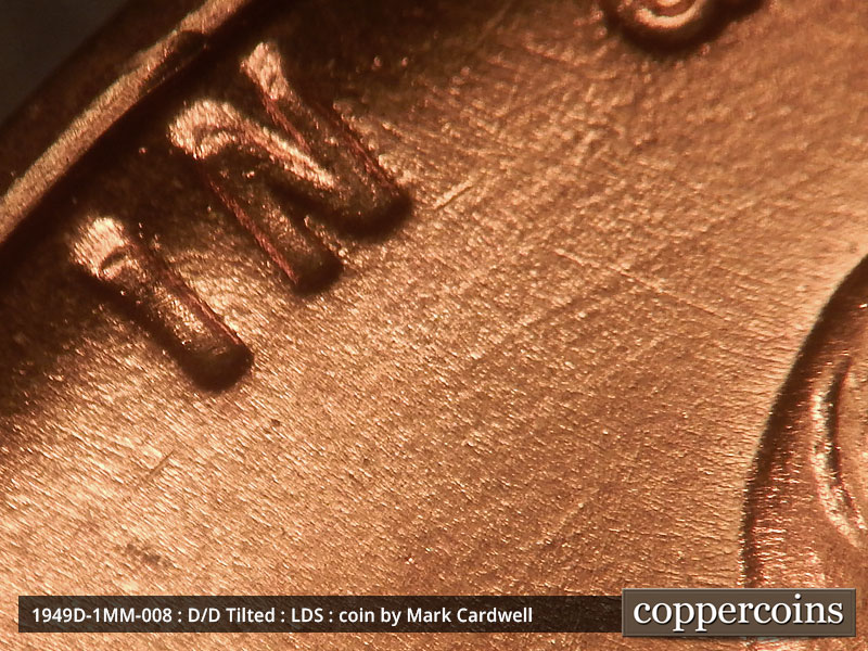 Die-stage C marker on 1949D•1MM•008 (1949 Repunched Mint Mark).