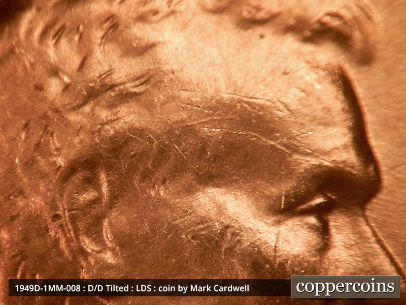 Die-stage C marker on 1949D•1MM•008 (1949 Repunched Mint Mark).
