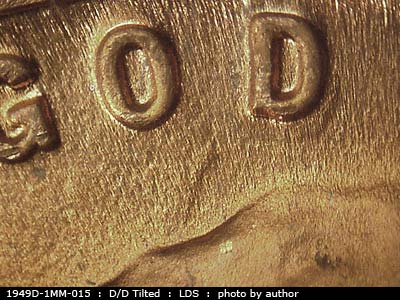 Die-stage C marker on 1949D•1MM•015 (1949 Repunched Mint Mark).