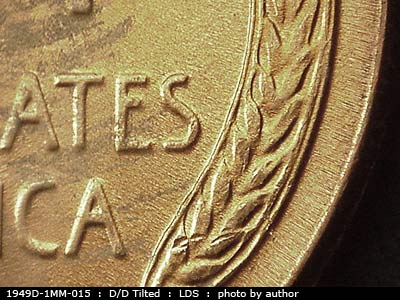 Die-stage C marker on 1949D•1MM•015 (1949 Repunched Mint Mark).