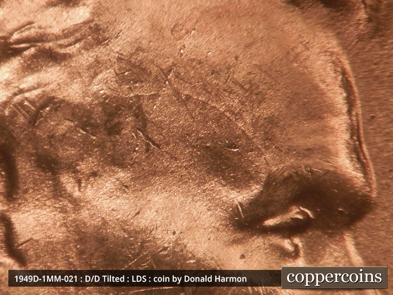 Die-stage C marker on 1949D•1MM•021 (1949 Repunched Mint Mark).