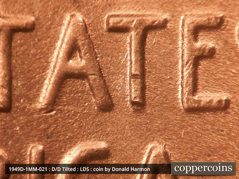 Die-stage C marker on 1949D•1MM•021 (1949 Repunched Mint Mark).