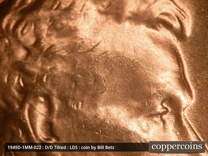 Die-stage C marker on 1949D•1MM•022 (1949 Repunched Mint Mark).