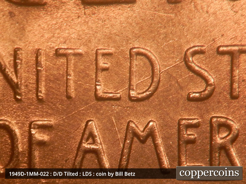 Die-stage C marker on 1949D•1MM•022 (1949 Repunched Mint Mark).