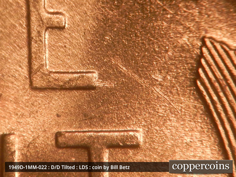Die-stage C marker on 1949D•1MM•022 (1949 Repunched Mint Mark).