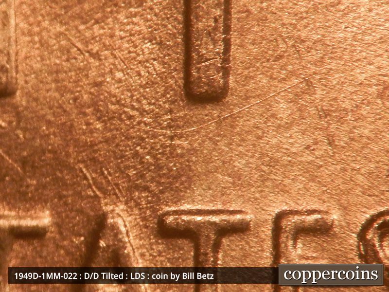 Die-stage C marker on 1949D•1MM•022 (1949 Repunched Mint Mark).