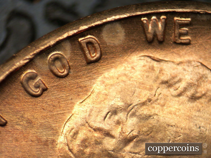 Die-stage B marker on 1949D•1MM•023 (1949 Repunched Mint Mark).
